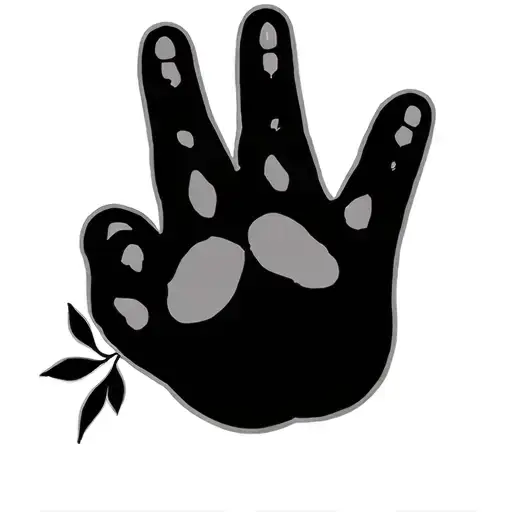 Peace Sign Made By Bear Paw