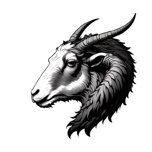Dragen Wrapped Around A Sheep Head