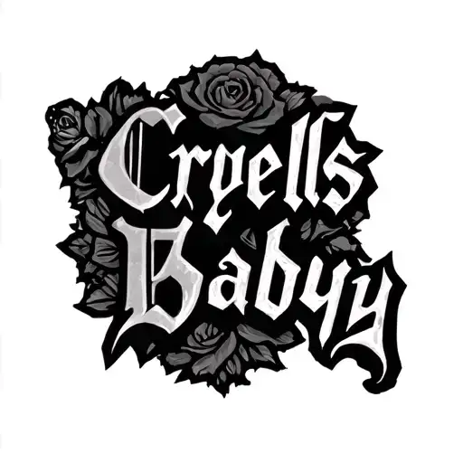 Gothic Lettering That Spells Crybaby