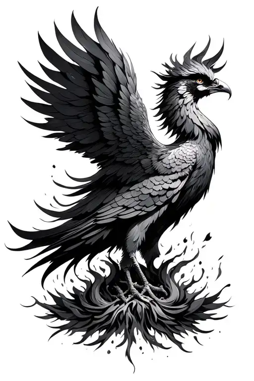 Phoenix Rising From The Ashes Symbolizing Rebirth Feminine