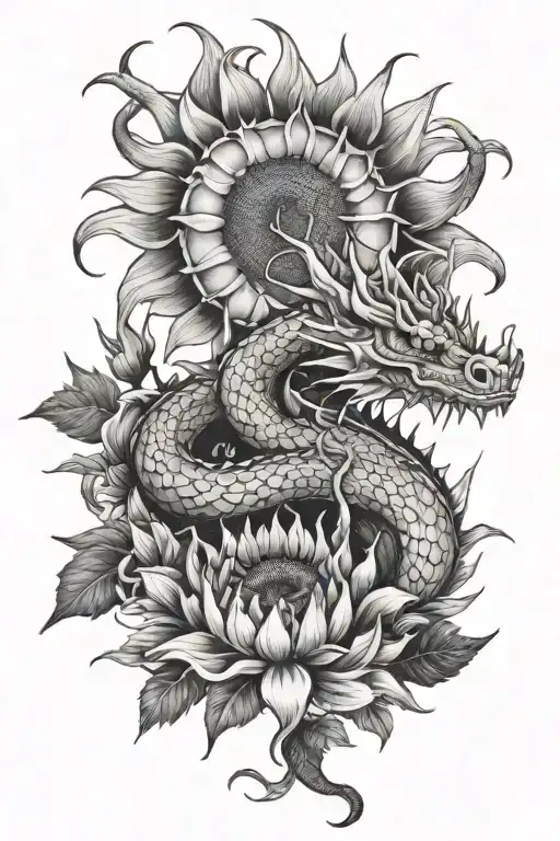 Dragon And Sunflower