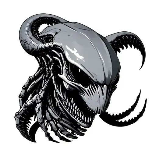 Basic Line Of A Xenomorph