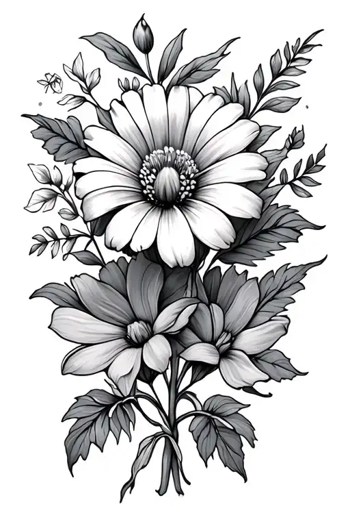 January March April May Birth Flower Tattoo Design