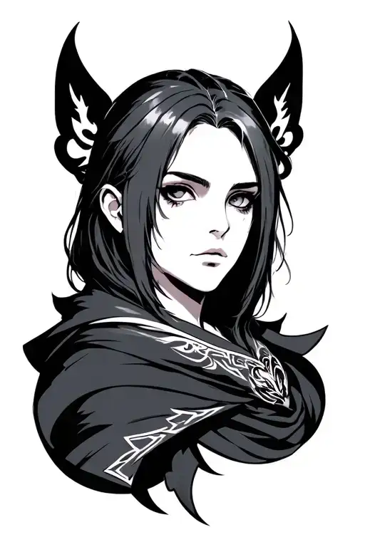 A Anime Slav Tattoo Design Showcasing
