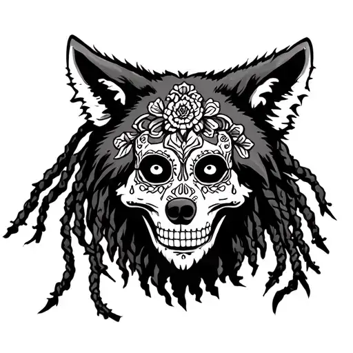Male Wolf Sugar Skull Dreadlocks