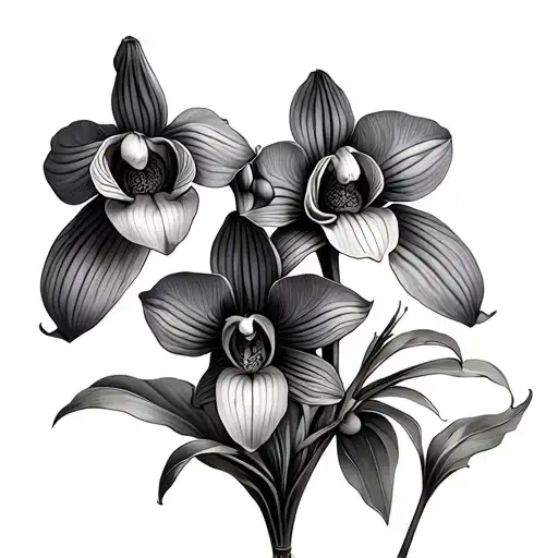 Lantern And Ladyslipper Orchid Flowers