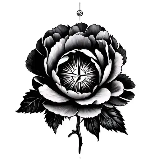 Target Peony Flowers Compass