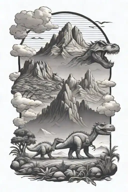 Dinosaurs Mountains Landscapes