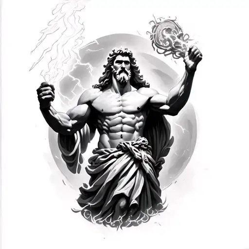 Zeus Wielding A Lightning