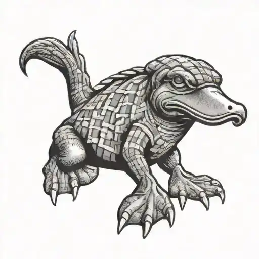 80'S Platypus With Mullet And Flannel Shirt