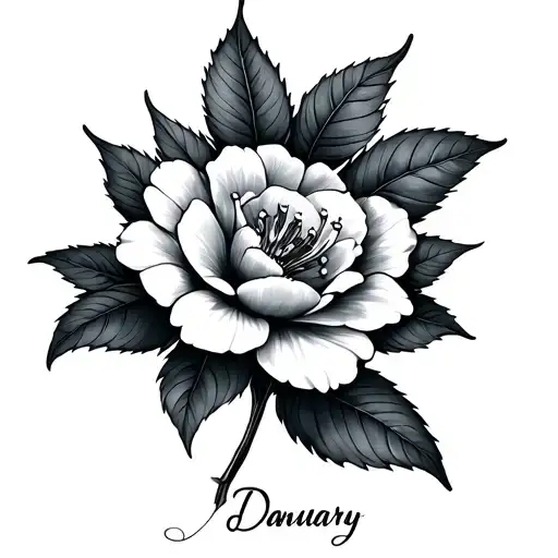 January Flower Blooming With The Name Deven