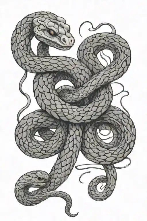 Two Snakes Intertwined