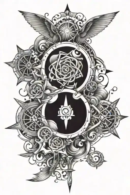 Mitology Tattoo With Elements