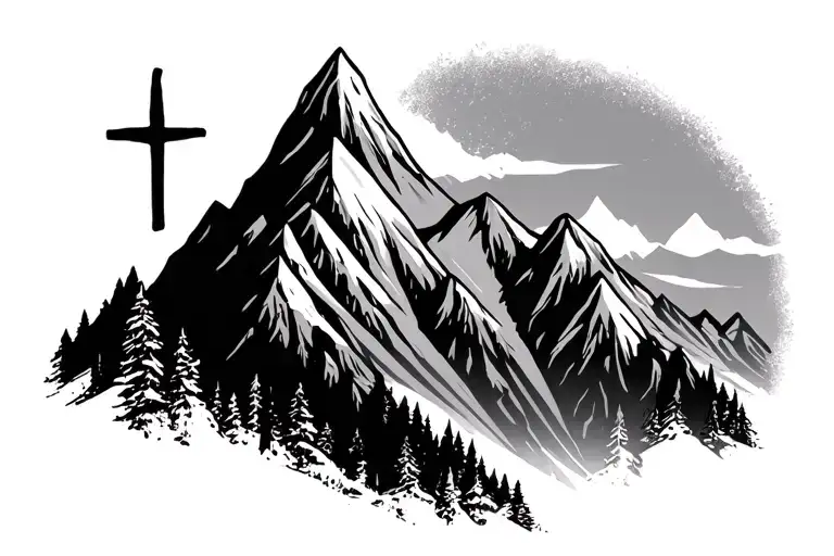 Mountain With Cross