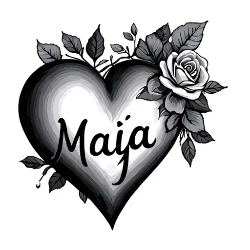 Heart With Name Maja