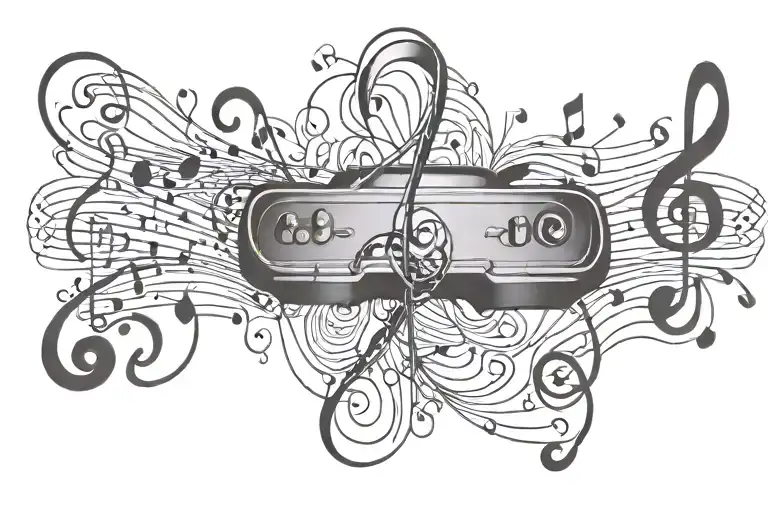 Renault 4 Music Notes Intertwined