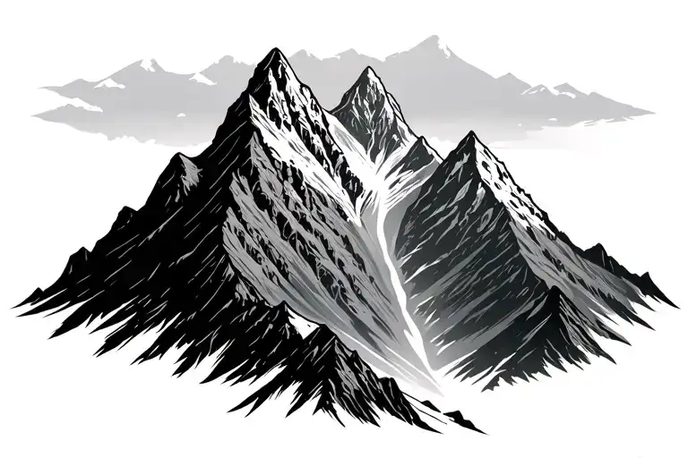 Mountain With Cross Going