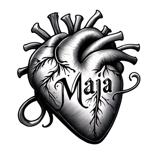 Heart With Name Maja
