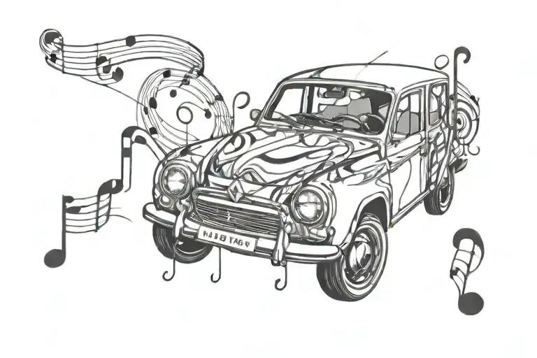 Renault 4 Music Notes Sylvia By Focus Lines