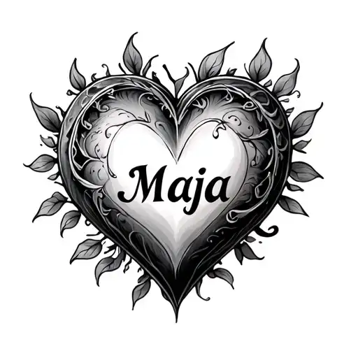 Heart With Name Maja