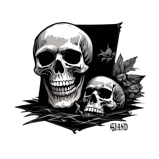 4Card With A Skull Next To It And A Title That Said Dead Hand