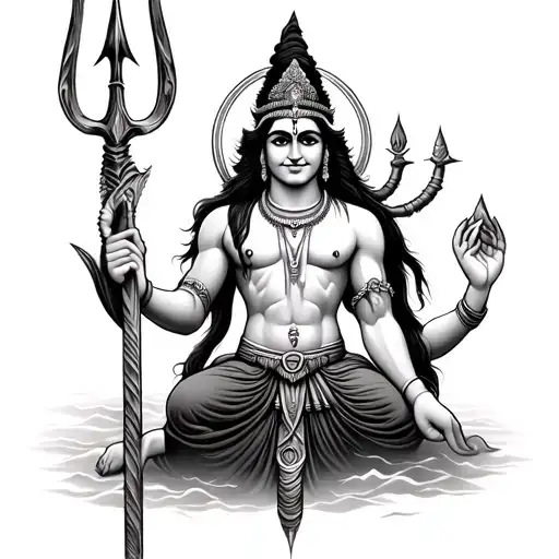 Shiv Trident With Hanuman Gada Only