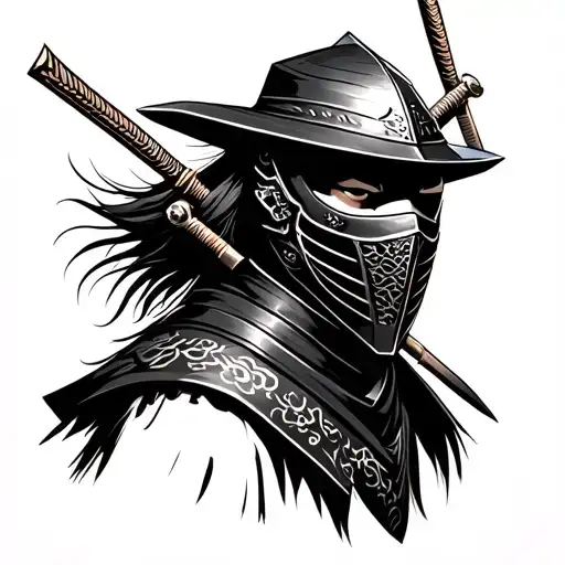 Masked Japanese Samurai Warrior