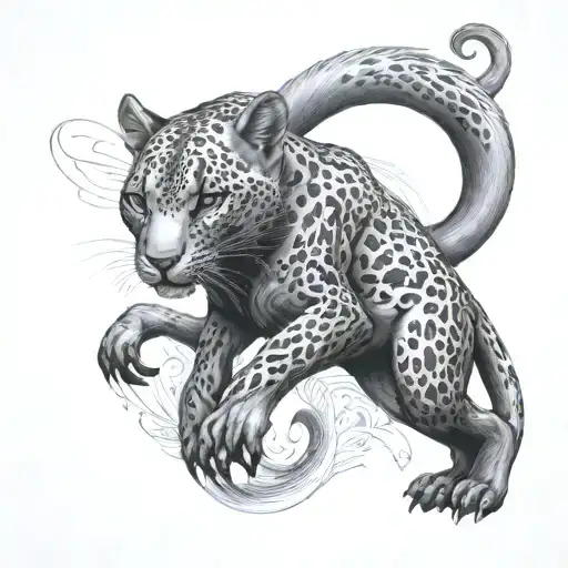 Boack Panther With Fox Curled