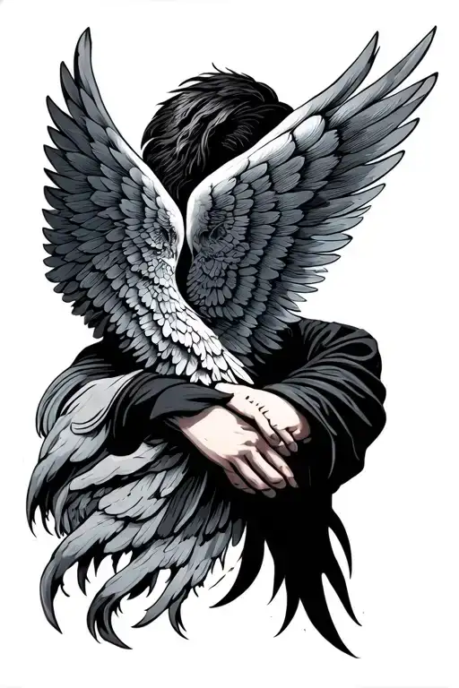 Wings With Hands Holding Each