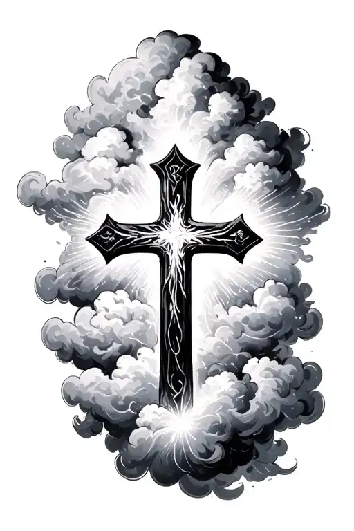 Three Cross Shining In A Cloud