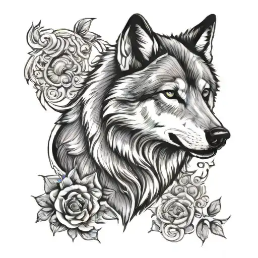 Wolf Chest Tattoo For Men