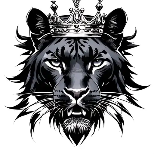 Panther With A Crown On Her Head