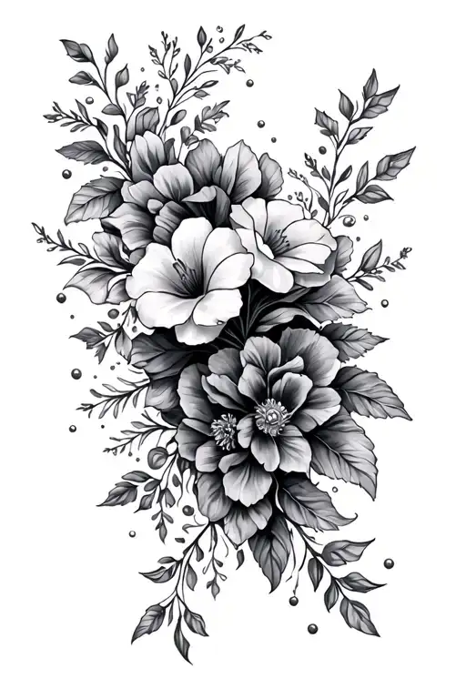 Flowers And Ornaments Full Leg Sleeve