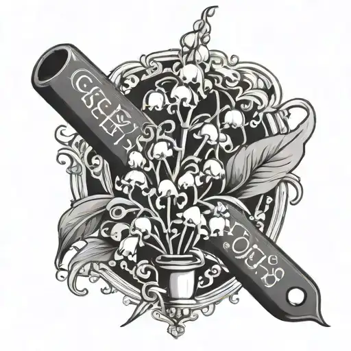 Lily Of Valley With Men's Tie And Letter E