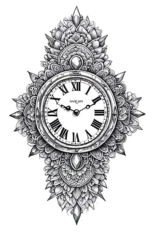 Clock Mandala Gem Inside