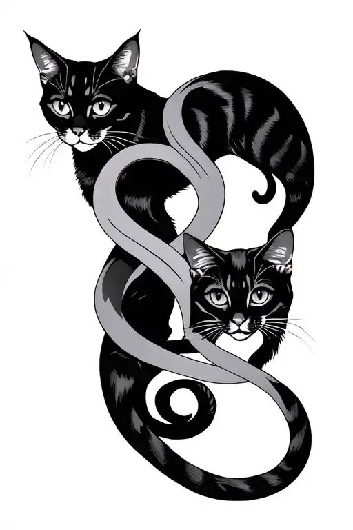 3 Cats Intertwined Infinity Symbols