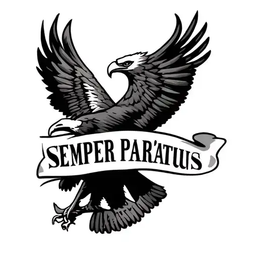 Semper Paratus In Cool Text On The Barque Eagle