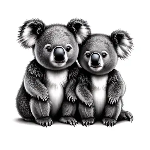Koala Bears Mother And Daughter With Cute Quotw