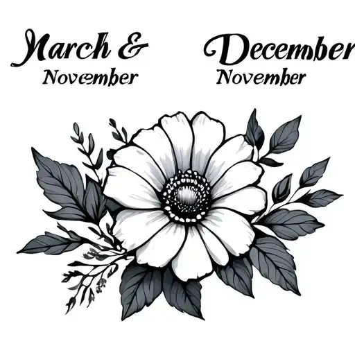 March And December And November And January Birth Flower
