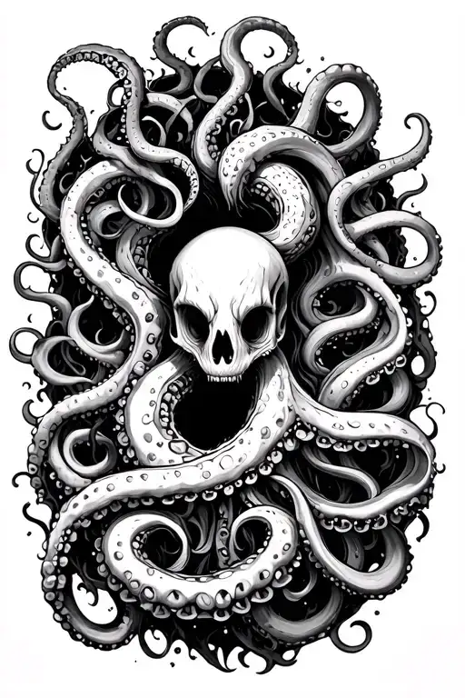 Tentacles Emerging From Black Void