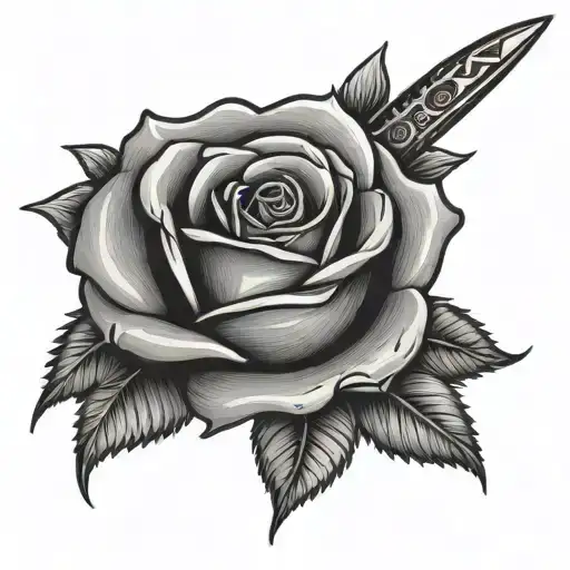 Rose With Knife Piercing