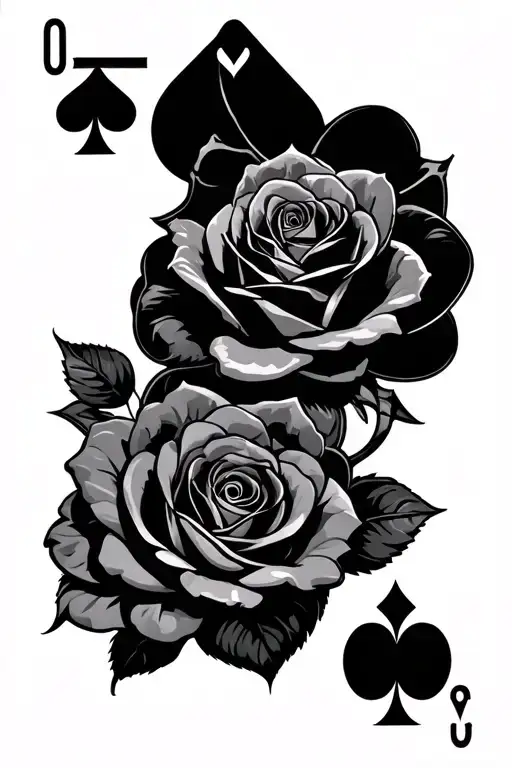 Poker Game And Roses