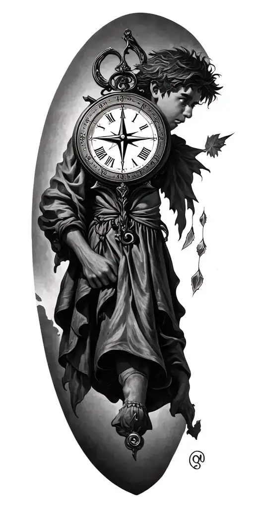 Lost Boys Peter Pan Clock Compass Coordinates