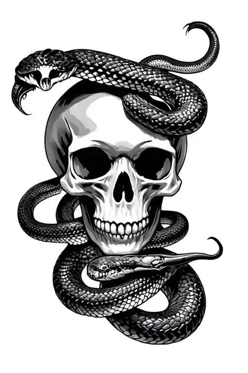 Skull With Snakes