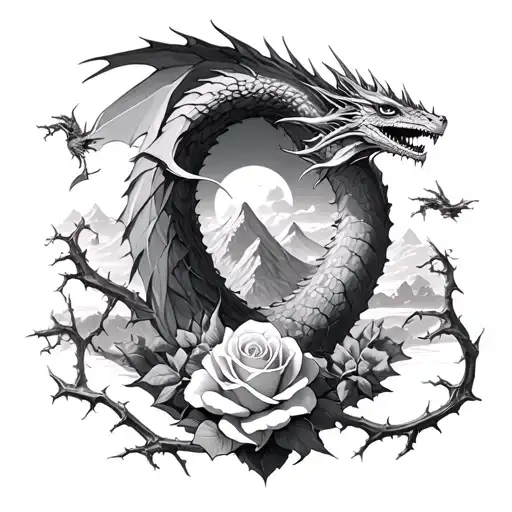 Velaris Mountains From A Court Of Thorns And Roses And Small Dragons On The Horizon