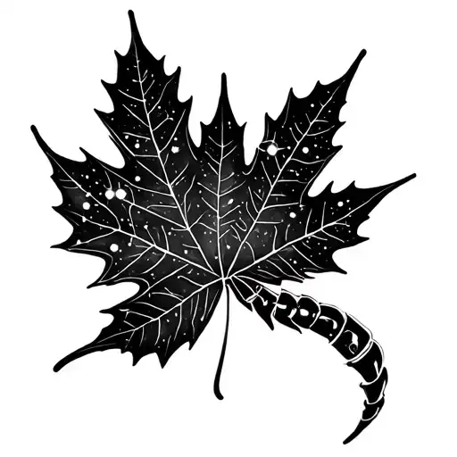 Maple Leaf And Constellation Scorpio Turning