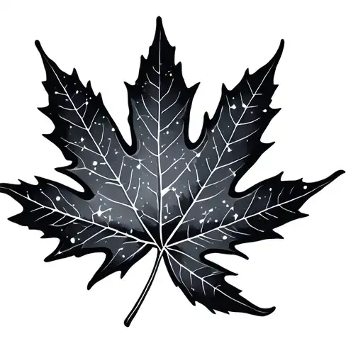Maple Leaf And Constellation Scorpio Tumor With Lines