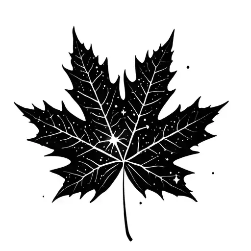 Maple Leaf And Constellation Scorpio Against The Background
