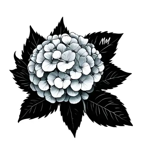 Hydrangea Flower With Mom Written