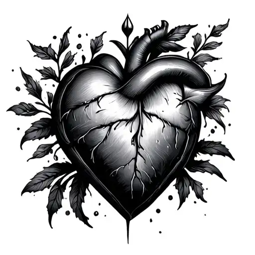 Heart With Btain Inside Representing